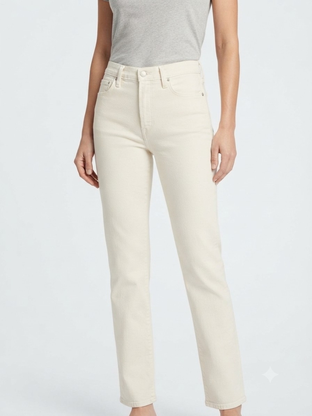 MOTHER Superior High Waisted Rider Ankle Cream Jeans Size 26
